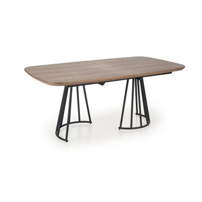 Стол обеденный HALMAR EVERTON ореховый/черный 180-200/100